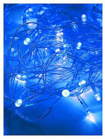 КОСМОС Гирлянда 8.8м (7.3+1.5) 80LED син. прозр. провод 8 режимов мигания IP20 син. Космос KOC_GIR80LED_B