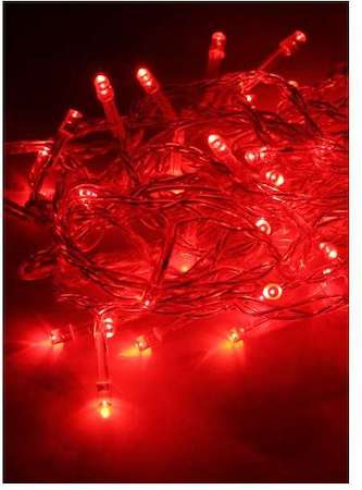 КОСМОС Гирлянда 8.8м (7.3+1.5) 80LED красн. прозр. провод 8 режимов мигания IP20 красн. Космос KOC_GIR80LED_R