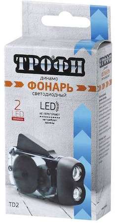 Фонарь TD2 динамо 2хLED L1131 ремешок Трофи Б0003943