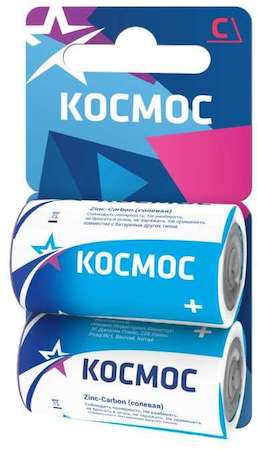 КОСМОС Элемент питания солевой R14 (блист.2шт) Космос KOCR142BL
