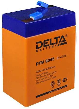 Аккумулятор 6В 4.5А.ч Delta DTM 6045