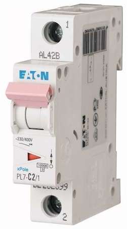 Выключатель автоматический модульный 1п B 2А 10кА PL7-B2/1 EATON 264839