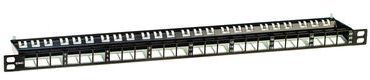 ДКС RNKPP2405BK Патч-панель наборная 19",0,5U, под 24 модуля Keystone, UTP/STP