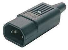 Разъем CON-IEC320C14 IEC 60320 C14 220В 10А на кабель (плоские выступающие штыревые контакты в пласт. обрамлении) Hyperline 47998