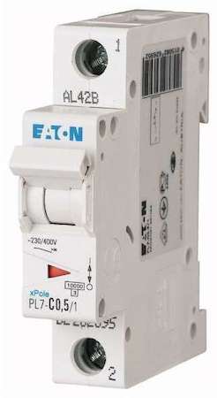 Выключатель автоматический модульный 1п C 0.5А 10кА PL7-C0.5/1 EATON 262695