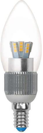 Лампа светодиодная диммир. LED-C37P-5W/NW/E14/CL/DIM ALC03SL Uniel 08746