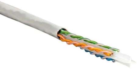 Кабель UTP 4-C6-SOLID-GY-305 витая пара UTP (U/UTP) кат. 6 4х2х0.5 (23 AWG) ож (solid) PVC сер. (305м) (м) Hyperline 42047