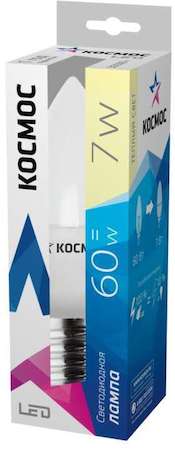 КОСМОС Лампа светодиодная CN 7Вт 220В E27 3000К Космос Lksm_LED7wCNE2730