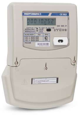 Счетчик СЕ 302 S33 503 JY 5-10А 3х57.7/100В 0.5S/0.5 класс точн. 2 напр. учета Энергомера 101003004009175