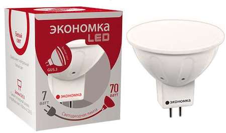Лампа светодиодная JCDR 7Вт 4500К бел. GU5.3 340лм 220-240В ЭКОНОМКА Eco_LED7wJCDRC45