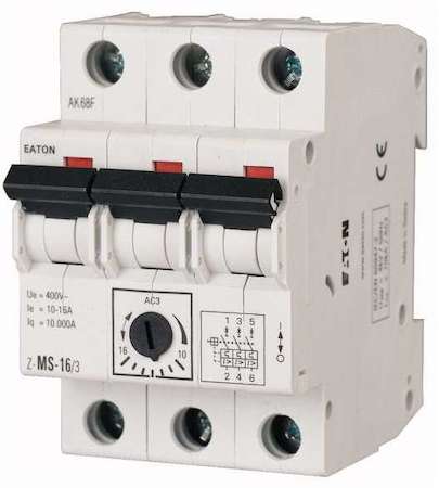 Автомат модульный защиты двигателя 3п 4А Z-MS-4.0/3 EATON 248409