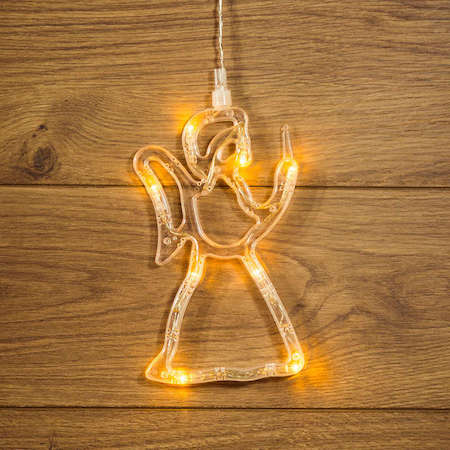 Neon-Night Фигура светодиод. "Ангелок" на присоске (батарейки 3хААА в компл.) 8LED 195х115х10мм тепло-бел. 1Вт 4.5В IP20 NEON-NIGHT 501-015