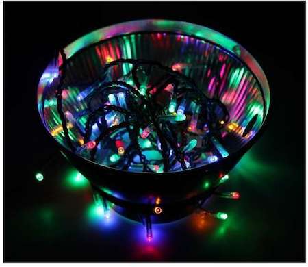 Neon-Night Гирлянда "ТВИНКЛ ЛАЙТ" (с контроллером) встроен. 120LED 15м 10Вт 220В мульти. провод темн.-зел. ПВХ NEON-NIGHT 303-059