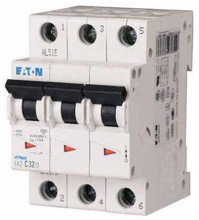 Выключатель автоматический модульный 3п C 25А 15кА FAZ-C25/3 EATON 278875