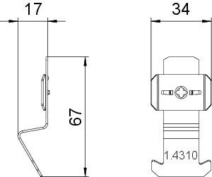 OBO Bettermann Крепеж для проволочного лотка 82х33х17BC GR MS VA4310 OBO 6016665