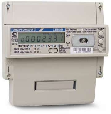 Счетчик СЕ 303 R33 543-JAZ 3ф 5-10А 0.5s/0.5 класс точн. ЭР оптопорт RS485 Екат. вр. (ТР104) Энергомера 101004003009112-TP104