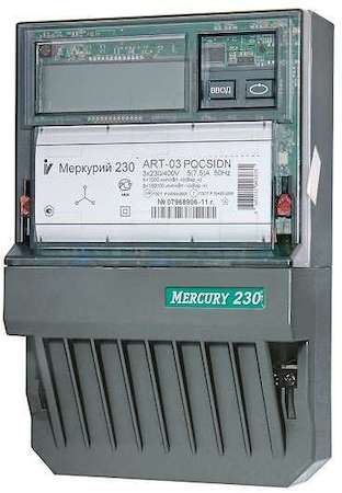 Счетчик "Меркурий" 230 ART-03 CN 3ф 5-7.5А 0.5s/1.0 класс точн.; многотариф. CAN ЖКИ Хабаровск. вр. Инкотекс М0000005854