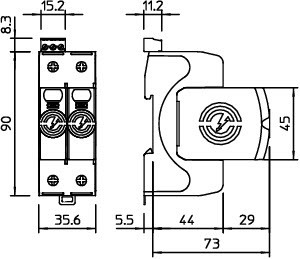 OBO Bettermann Устройство защиты от импульсных перенапр. УЗИП 280В SurgeController V20-2+FS-280 2 пол. OBO 5095282