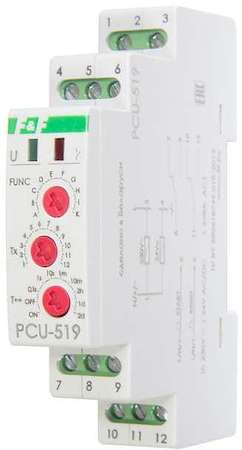 Евроавтоматика F&F Реле времени PCU-519 (многофункц. с вход. START/RESET 230В AC-24В AC/DC 2х8А 2P IP20 монтаж на DIN-рейке) F&F EA02.001.023