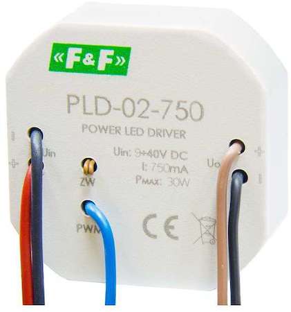 Евроавтоматика F&F Блок питания PLD-02 (для светодиодов 3Вт с током потребления 750мА 5-40В DC IP20) F&F EA01.006.007