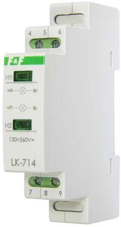 Евроавтоматика F&F Указатель напряжения LK-714 (сигнализация наличия 2-х напр. 35мм 230В IP20 монтаж на DIN-рейке) F&F EA04.007.003