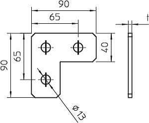 OBO Bettermann Пластина соединительная 90х90х40х4 GMS 3 VP L V2A OBO 1124693