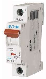 Выключатель автоматический модульный 1п C 4А 10кА PL7-C4/1 EATON 262700
