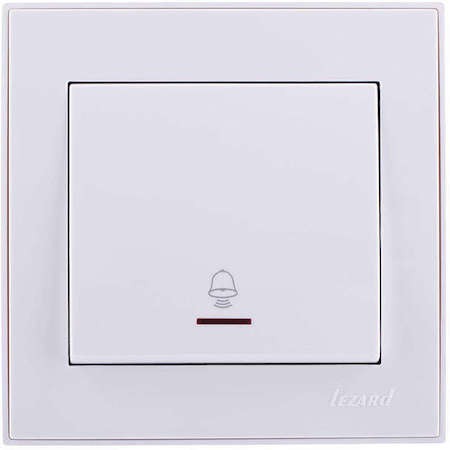 LEZARD Кнопка звонка Рейн с подсветкой бел. Lezard 703-0202-108