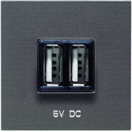 Механизм USB зарядного устройства 2М 2х750мА / 1х1500мА Zenit антрацит ABB 2CLA228500N1801
