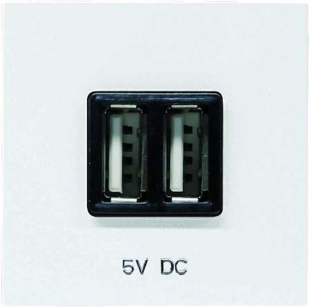 Механизм USB зарядного устройства 2М 2х750мА / 1х1500мА Zenit бел. ABB 2CLA228500N1101
