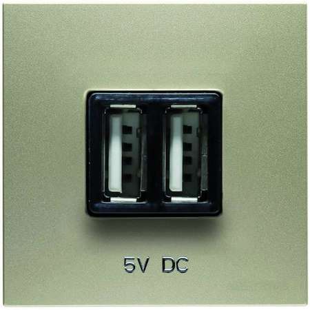 Механизм USB зарядного устройства 2М 2х750мА / 1х1500мА Zenit шампань ABB 2CLA228500N1901