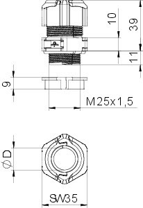 OBO Bettermann Ввод кабельный разборный V-TEC TB25 07-10 OBO 2024913