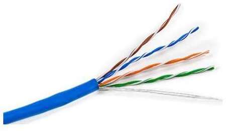 Кабель UUTP4-C5E-S24-IN-PVC-BL-305 (UTP4-C5E-SOLID-BL-305) витая пара UTP (U/UTP) кат.5e 4 пары (24 AWG) ож (solid) PVC (305м) син. Hyperline 42011