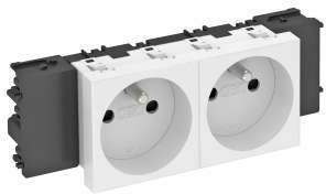 OBO Bettermann Розетка 2-м Modul45connect 16А 250В STD-F0C RW2 0град. франц. станд. бел. OBO 6120552