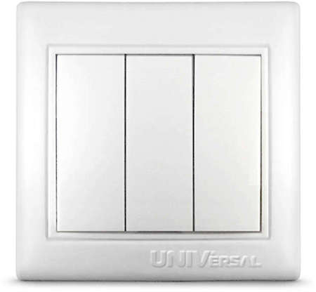 Фото Выключатель 3-кл. СП Севиль 10А IP20 бел. Universal С0043
