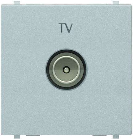 Механизм розетки TV 2мод. Zenit простой серебр. ABB 2CLA225070N1301