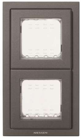 Рамка 2-м 2мод. Zenit монтажная + набор монтаж. IP55 FM антрацит ABB 2CLA327200N1801