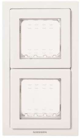 Рамка 2-м 2мод. Zenit монтажная + набор монтаж. IP55 FM бел. ABB 2CLA327200N1101