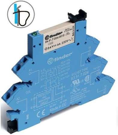 Finder Реле электромеханическое 1CO 6А 24В DC IP20 FINDER 386170240050
