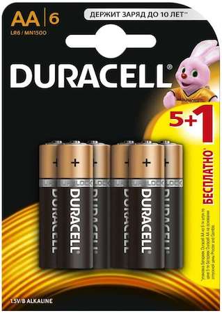 Элемент питания алкалиновый LR6-6BL BASIC (блист.6шт) Duracell Б0014859