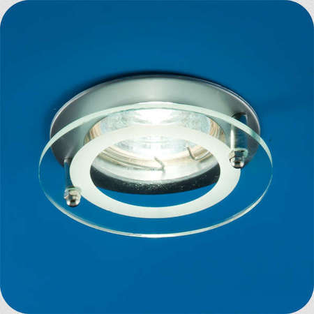 ITALMAC Светильник Quartz 51 2 12 с накладным стеклом круглый MR16 мат. хром ИТАЛМАК IT8057