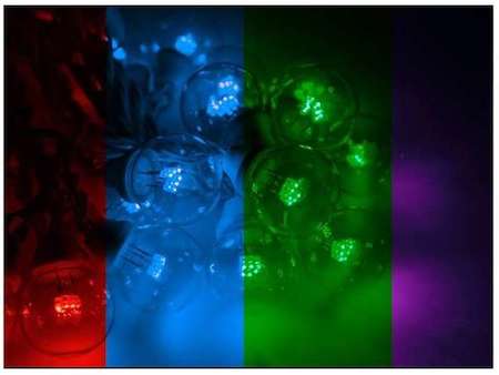 Neon-Night Гирлянда "LED Galaxy Bulb String" 10м 6х30LED 30Вт 220В IP54 мульти.; провод черн. каучук NEON-NIGHT 331-329