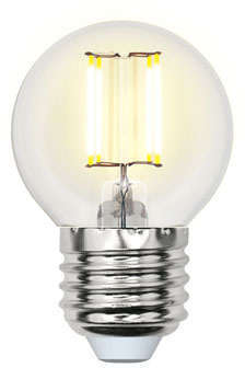Лампа светодиодная LED-G45-6Вт WW E27 CL PLS02WH картон Uniel UL-00000196