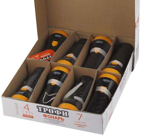 Фонарь TA4-box8 аккум. 4В 0.5А.ч 4хLED ПРОМО-бокс (уп.8шт) Трофи Б0004985