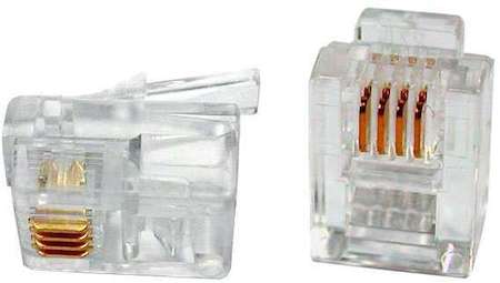 Разъем PLUG-6P4C-P-C2-100 телеф. RJ12 (6P4C) (3/3микродюйма) Hyperline 49379