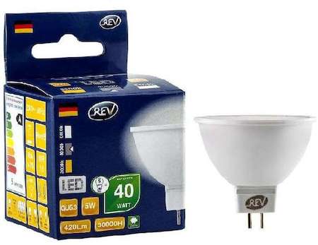 Лампа светодиодная MR16 5Вт 4000К бел. GU5.3 420лм 180-240В REV 32323 5