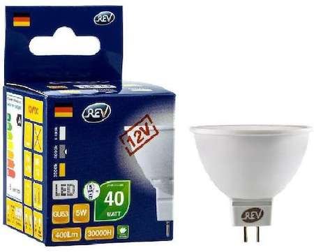 Лампа светодиодная MR16 5Вт 4000К бел. GU5.3 420лм 12В REV 32372 3