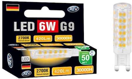 Лампа светодиодная JCD G9 6Вт 360Лм 2700К теплый свет REV 32383 9