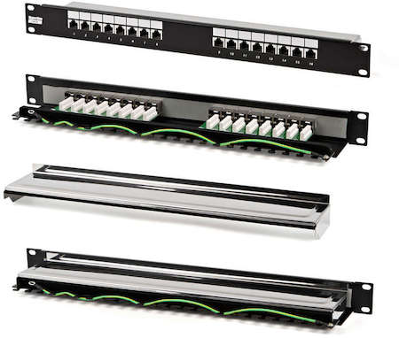 Патч-панель PP-19-16-8P8C-C5e-SH-110D 19-дюйм 1U 16 портов RJ45 полн. экран. кат. 5e Dual IDC Hyperline 19771