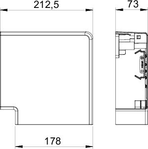 OBO Bettermann Угол кабель-канала плоский Rapid 80 70х170мм ABS-пластик GK-FH70170RW бел. OBO 6274620